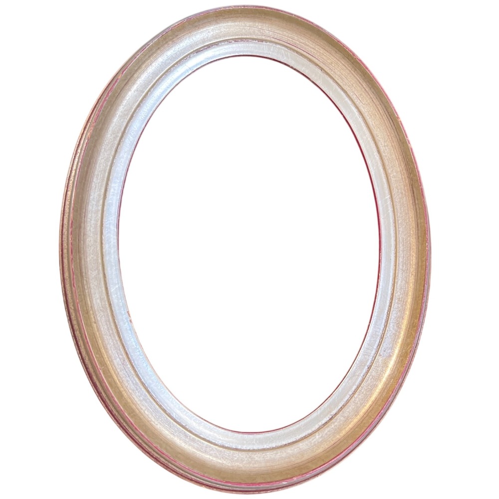 Vtg Germany 5x7 Oval Wood Picture Frame Only Champagne Metallic Neoclassical